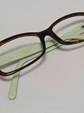 Tory Burch Brown Tortoiseshell Frames with Mint Green Temples Glasses With Case